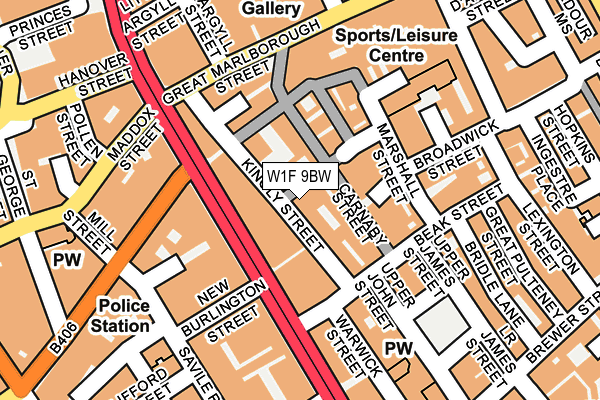W1F 9BW map - OS OpenMap – Local (Ordnance Survey)