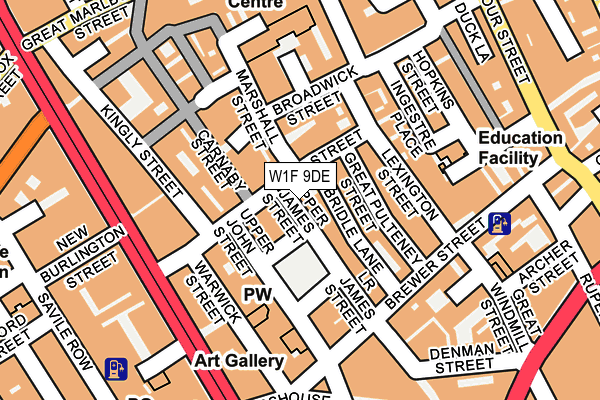 W1F 9DE map - OS OpenMap – Local (Ordnance Survey)