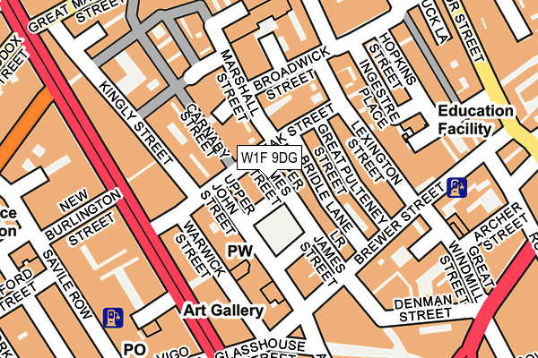 W1F 9DG map - OS OpenMap – Local (Ordnance Survey)