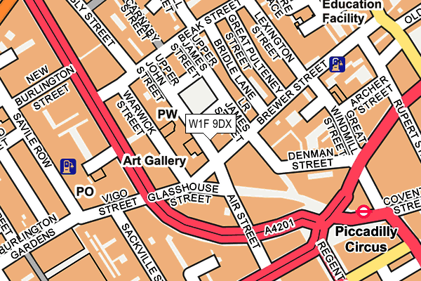 W1F 9DX map - OS OpenMap – Local (Ordnance Survey)