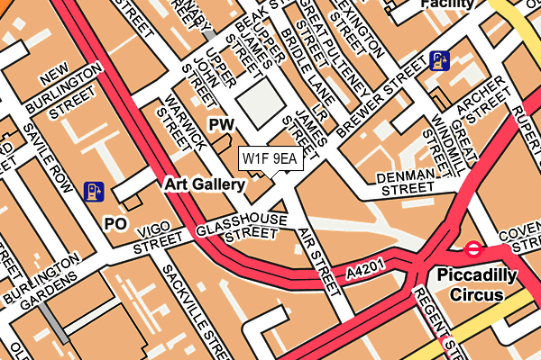 W1F 9EA map - OS OpenMap – Local (Ordnance Survey)