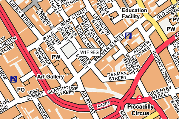 W1F 9EG map - OS OpenMap – Local (Ordnance Survey)