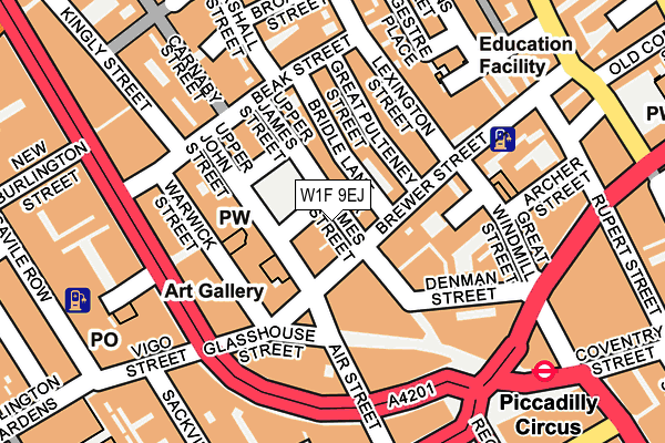 W1F 9EJ map - OS OpenMap – Local (Ordnance Survey)
