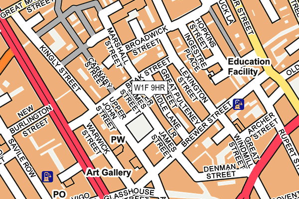 W1F 9HR map - OS OpenMap – Local (Ordnance Survey)