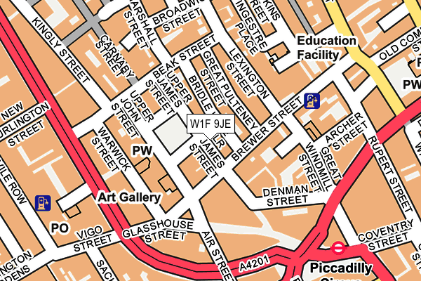 W1F 9JE map - OS OpenMap – Local (Ordnance Survey)