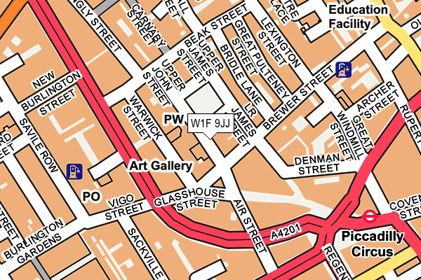 W1F 9JJ map - OS OpenMap – Local (Ordnance Survey)