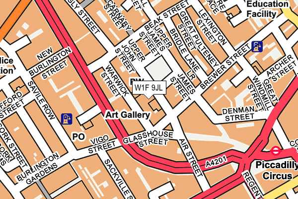 W1F 9JL map - OS OpenMap – Local (Ordnance Survey)