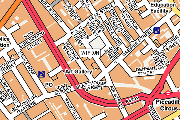 W1F 9JN map - OS OpenMap – Local (Ordnance Survey)