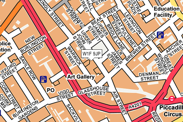 W1F 9JP map - OS OpenMap – Local (Ordnance Survey)