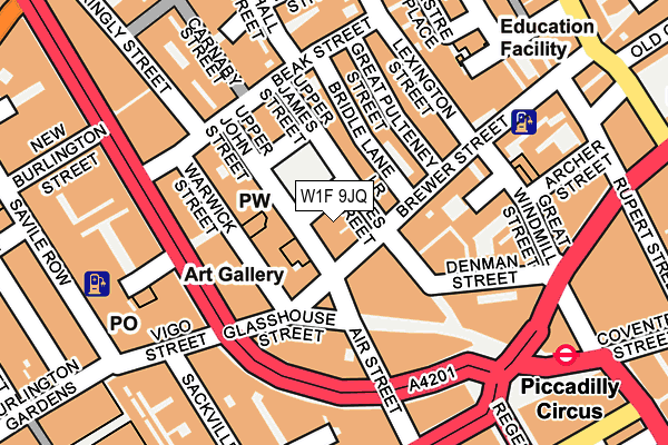 W1F 9JQ map - OS OpenMap – Local (Ordnance Survey)