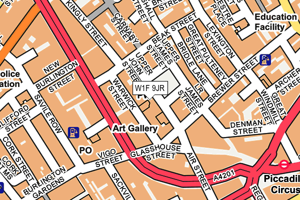 W1F 9JR map - OS OpenMap – Local (Ordnance Survey)