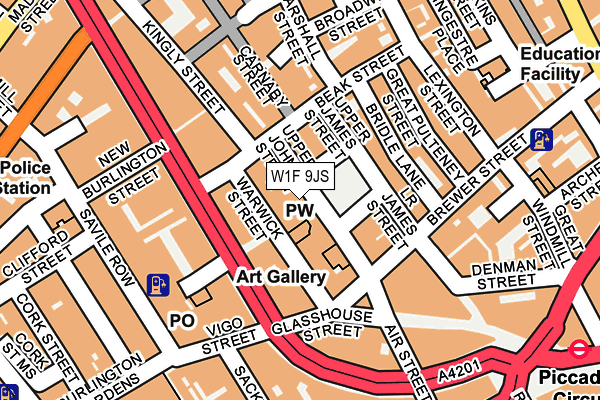 W1F 9JS map - OS OpenMap – Local (Ordnance Survey)