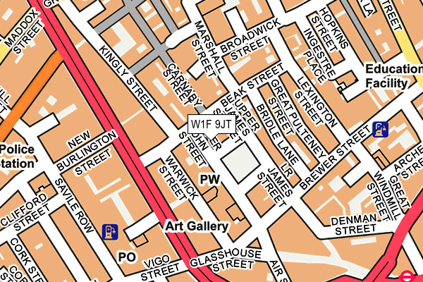 W1F 9JT map - OS OpenMap – Local (Ordnance Survey)