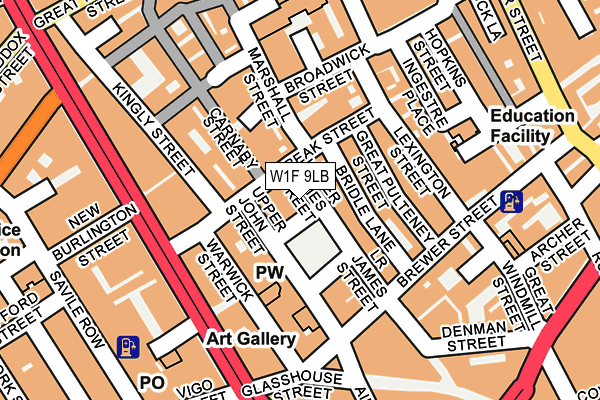 W1F 9LB map - OS OpenMap – Local (Ordnance Survey)