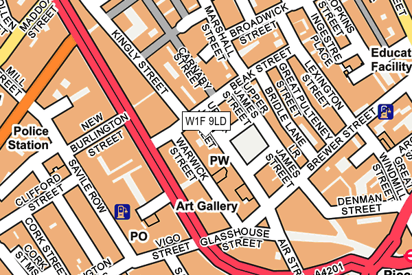 W1F 9LD map - OS OpenMap – Local (Ordnance Survey)