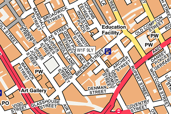 W1F 9LY map - OS OpenMap – Local (Ordnance Survey)