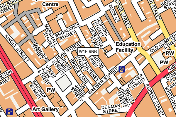 W1F 9NB map - OS OpenMap – Local (Ordnance Survey)