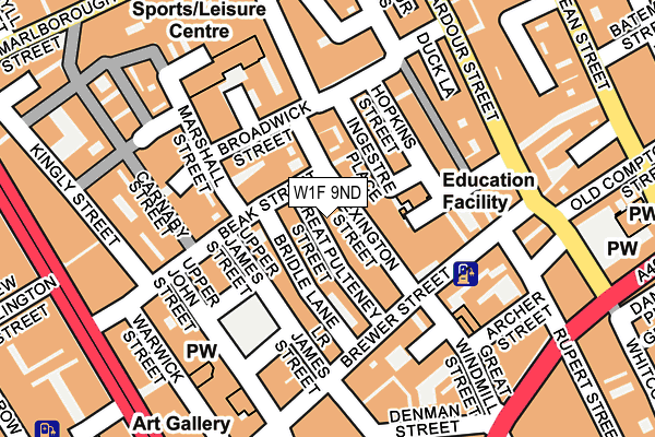 W1F 9ND map - OS OpenMap – Local (Ordnance Survey)
