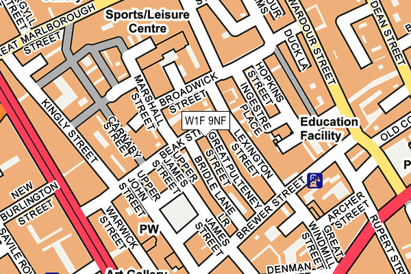 W1F 9NF map - OS OpenMap – Local (Ordnance Survey)