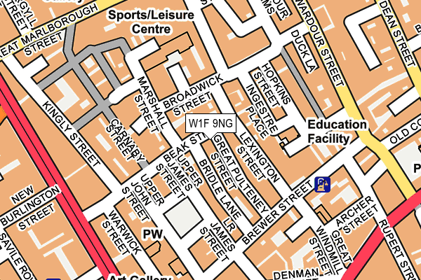 W1F 9NG map - OS OpenMap – Local (Ordnance Survey)