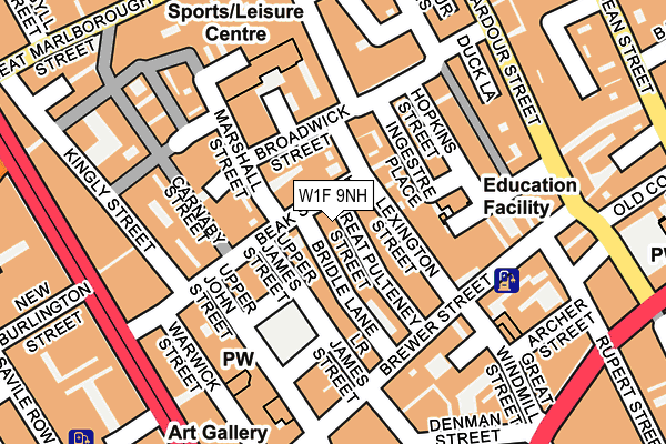 W1F 9NH map - OS OpenMap – Local (Ordnance Survey)