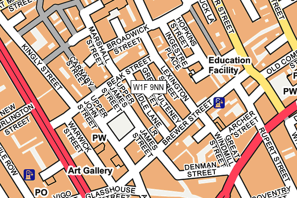 W1F 9NN map - OS OpenMap – Local (Ordnance Survey)