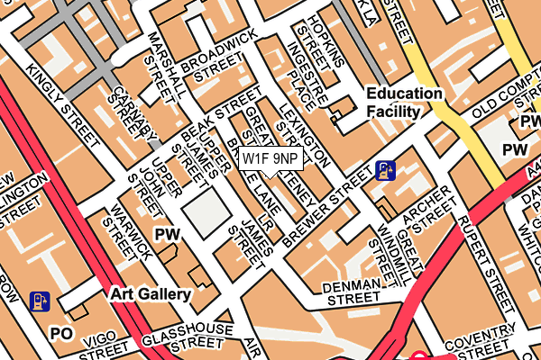 W1F 9NP map - OS OpenMap – Local (Ordnance Survey)