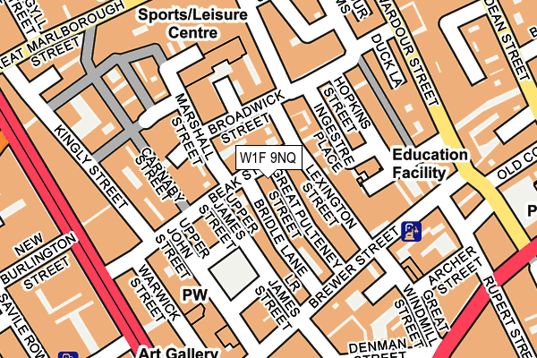 W1F 9NQ map - OS OpenMap – Local (Ordnance Survey)