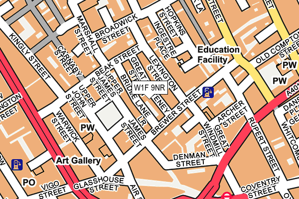 W1F 9NR map - OS OpenMap – Local (Ordnance Survey)