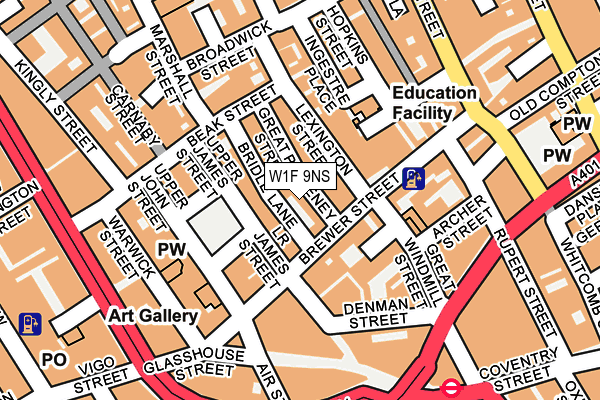 W1F 9NS map - OS OpenMap – Local (Ordnance Survey)