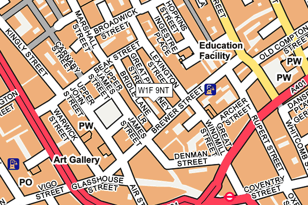 W1F 9NT map - OS OpenMap – Local (Ordnance Survey)