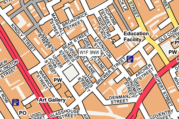 W1F 9NW map - OS OpenMap – Local (Ordnance Survey)
