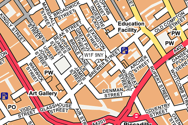 W1F 9NY map - OS OpenMap – Local (Ordnance Survey)