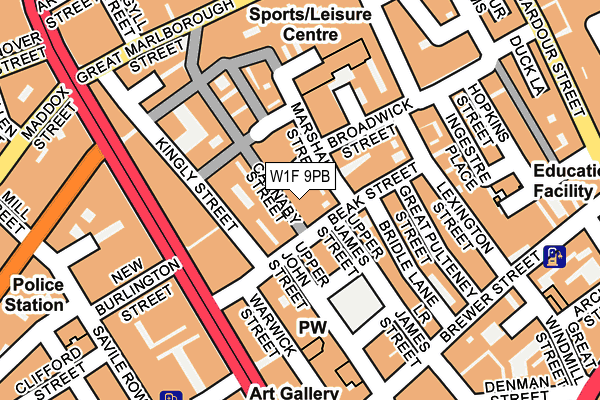 W1F 9PB map - OS OpenMap – Local (Ordnance Survey)