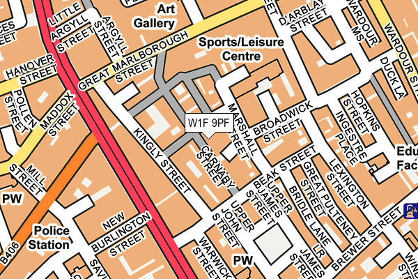 W1F 9PF map - OS OpenMap – Local (Ordnance Survey)