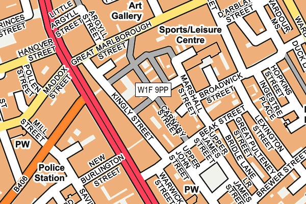 W1F 9PP map - OS OpenMap – Local (Ordnance Survey)