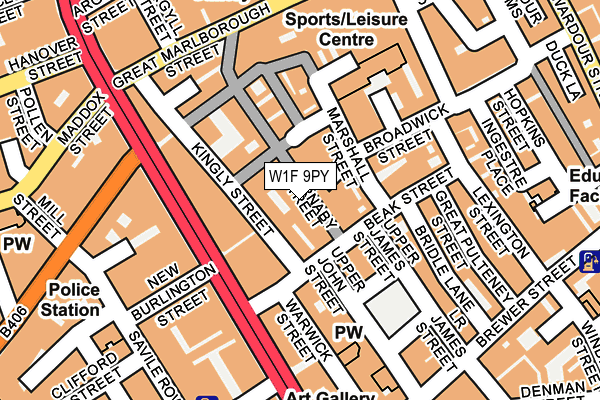 W1F 9PY map - OS OpenMap – Local (Ordnance Survey)