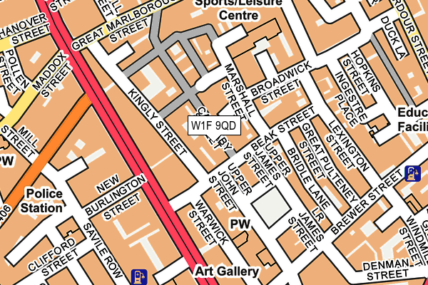 W1F 9QD map - OS OpenMap – Local (Ordnance Survey)