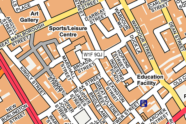 W1F 9QJ map - OS OpenMap – Local (Ordnance Survey)