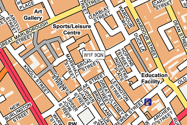 W1F 9QN map - OS OpenMap – Local (Ordnance Survey)