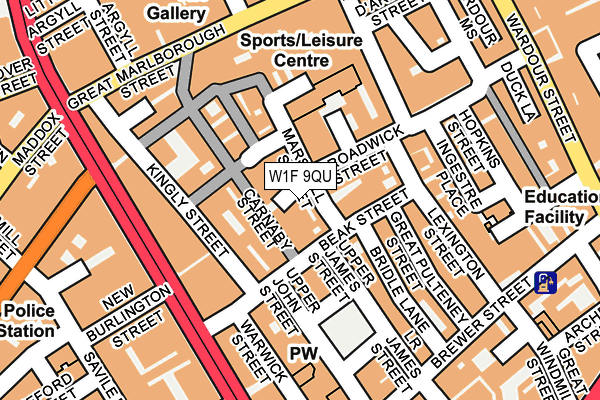 W1F 9QU map - OS OpenMap – Local (Ordnance Survey)