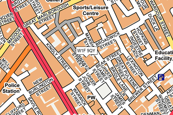 W1F 9QY map - OS OpenMap – Local (Ordnance Survey)