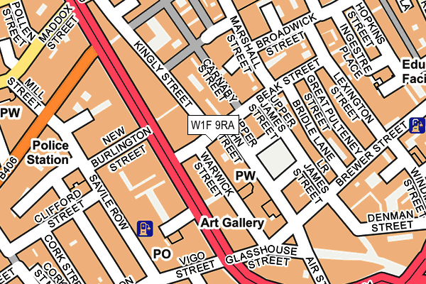 W1F 9RA map - OS OpenMap – Local (Ordnance Survey)