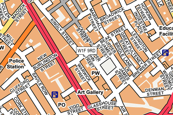 W1F 9RD map - OS OpenMap – Local (Ordnance Survey)