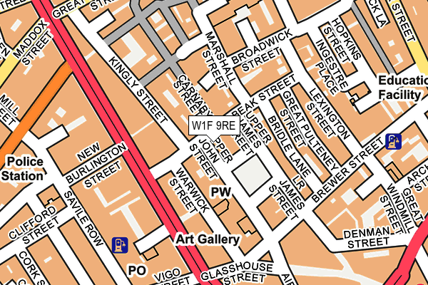 W1F 9RE map - OS OpenMap – Local (Ordnance Survey)