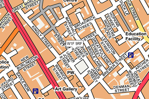 W1F 9RF map - OS OpenMap – Local (Ordnance Survey)