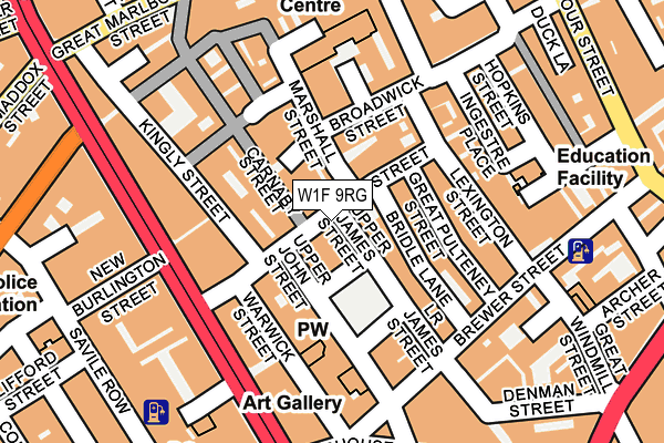 W1F 9RG map - OS OpenMap – Local (Ordnance Survey)