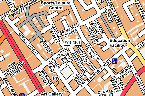 W1F 9RH map - OS OpenMap – Local (Ordnance Survey)