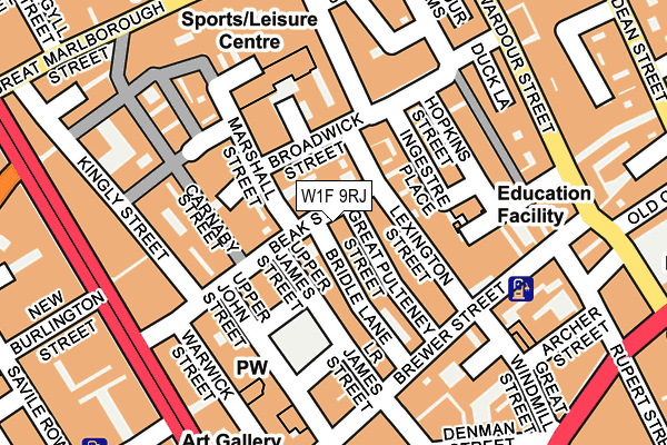 W1F 9RJ map - OS OpenMap – Local (Ordnance Survey)