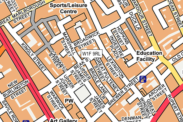 W1F 9RL map - OS OpenMap – Local (Ordnance Survey)